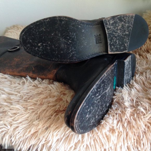 Frye Jayden D Ring Smooth Vintage Leather Boots Rustic Cottagecore Equestrian - Picture 5 of 8